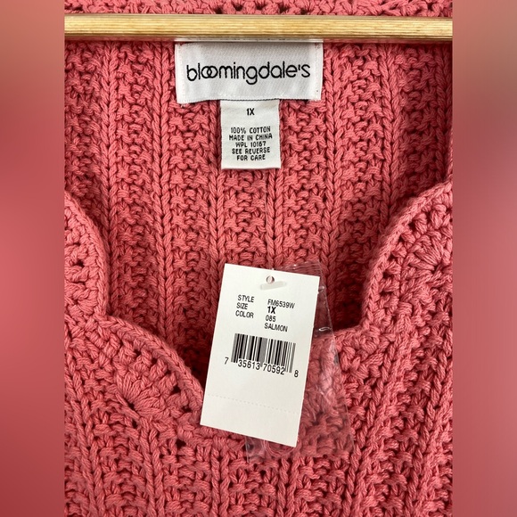 New Bloomingdales Sleeveless Crochet knit Scallops Tank Top - Picture 5 of 8